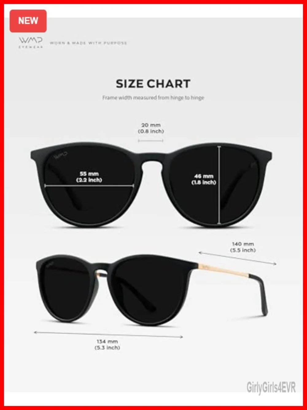 WearMe Pro Drew Women's Polarized Sunglasses Retro Round Frame UV400